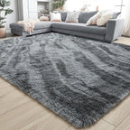 Noahas Fluffy 4x6 Area Rugs for Bedroom Living Room,Fuzzy Grey Thick Shag Throw Floor Carpet,Soft Shaggy Bedside Non-Slip Plush Dorm Nursery Kids Rug