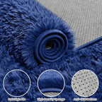 6x9 Area Rugs for Living Room Rug: Soft Fluffy Shag Navy Blue Rugs for Bedroom, Non-Slip Large Fuzzy Plush Rug Indoor Floor Carpet for Nursery Kids Boys Girls Room, Dorms, Playroom, Modern Home Decor