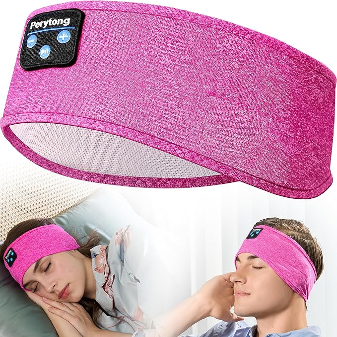 Perytong Sleep Headphones Bluetooth Headband Sleeping Headphones Wireless Sleep Headband with Comfortable Earbuds for Side Sleepers, Sleeping Eye Mask for Women Men Workout Running