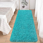 Runner Rug for Bedroom 2x6 Teal Blue Fluffy Shaggy Rug Soft Plush Fuzzy Area Rug Bedside Runners for Hallway Kids Nursery Dorm Playroom Living Room Modern Indoor Decor Carpet