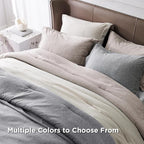 Bedsure King Size Comforter Set - Taupe Soft Bedding for All Seasons, Cationic Dyed Bed Set, 3 Pieces, 1 King Size Comforter (104"x90") and 2 Pillow Shams (20"x36"+2")