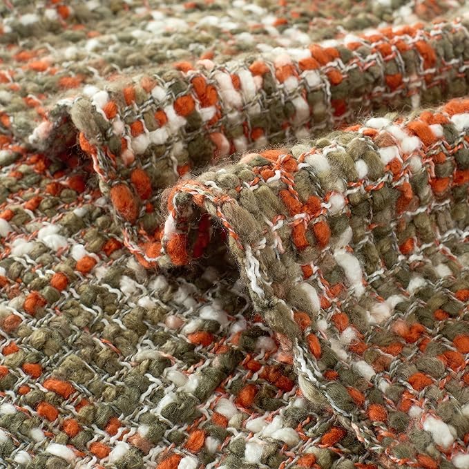 Multi-Color Orange Cable Woven Throw Blanket for Couch,60"X80" Boho Style Textured Blankets for Home Decor,Super Soft Warm Cozy Chunky Blanket with Decorative Tassels for Bed and Sofa