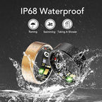 Smart Health Ring for Women Men Fitness Tracker with Heart Rate, Blood Oxygen, Blood Pressure, Sleep Monitoring, Step Counting, IP68 Waterproof for iOS and Android, No APP Fee, Black 6
