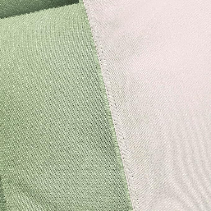 HIG 3pc Sage Green Queen Size Comforter Set-All Season Reversible Down Alternative Comforter with Two Shams -Quilted Duvet Insert with Corner Tabs - Diamond Stitched Blanket - Breathable, Soft, Fluffy