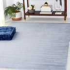 SAFAVIEH Washable Rug Faux Rabbit Fur Shag Collection - 4' x 6', Light Grey, Slip Resistant & Easy Cleaning, Ideal for Living Room, Bedroom, Nursery, Boys & Girls Kids Playroom, Dining Space (FRF976F)