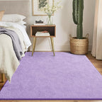 Keeko 5x7 Purple Area Rugs for Bedroom, Soft Modern Living Room Rug Indoor Non Slip Low Pile Washable Rug Fluffy Fuzzy Memory Foam Carpets Throw Rugs for Kids Nursery Classroom Dorm Room Decor