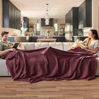 Bedsure Gentlesoft 100% Cotton Blanket Twin XL Size for College Dorm - Breathable and Soft for Spring Summer, Waffle Weave Twin Blanket for Bed, Dorm Room Essentials, Burgundy, 66x90 inches