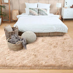 Noahas Fluffy Bedroom Rug,3x5 Feet Plush Fuzzy Beige Area Rugs for Living Room, Non Slip Thick Soft Shaggy Nursery Furry Floor Dorm Kids Carpet
