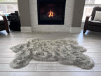LAMBZY Bear Skin Rug Super Soft Fluffy Faux Fur for Bedroom Floor Sofa Living Room High-Density Plush Shaggy Carpet Sofa Cover Bedside Sheepskin Rug (6'x9', Grey)