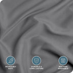 Bare Home Bedding Duvet Cover King Size - Premium 1800 Super Soft Collection - Lightweight, Cooling - Soft Breathable Bedding Duvet Cover (King, Grey)