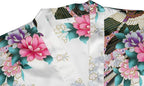 Valennia Women Long Silky Bathrobe Satin Kimono Robe Floral Printed Dressing Gown Sleepwear