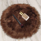 1.3ft Small Round Brown Rug,Thick Furry Fluffy Carpet for Teen,Sheepskin Fur Shaggy Circular Rug for Indoor Bedroom Room Living Room Nursery Decor Chair