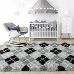 Noahas Large Fluffy 5x8 Area Rugs for Living Room Bedroom,Fuzzy Black and Grey Thick Shag Throw Rug,Big Soft Shaggy Bedside Non-Slip Plush Dorm Nursery Kids Carpet