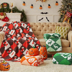 CYMULA Halloween Knit Throw Blanket - Pumpkin Blanket for Couch, Soft Cozy Lightweight Fluffy Blanket for Fall Decor, 60"x80"