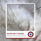 LAMBZY Bear Skin Rug Super Soft Fluffy Faux Fur for Bedroom Floor Sofa Living Room High-Density Plush Shaggy Carpet Sofa Cover Bedside Sheepskin Rug (6'x9', White/Brown)