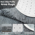 Noahas Large Fluffy 5x8 Area Rugs for Living Room Bedroom,Soft Grey Thick Shag Throw Rug,Big Shaggy Bedside Non-Slip Plush Dorm Nursery Kids Carpet