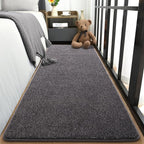 Keeko 2x8 Area Rugs for Living Room, Soft Modern Memory Foam Bedroom Rug Washable Indoor Rug Low Pile Minimalist Non Slip Carpet for Kids Nursery Dorm Room Home Decor Dark Grey