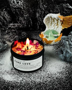 Crystal Candle, Healing Energy Protection Gift, Mindful Intentions, Best Friend, Mother's Birthday Gift.(Pure Love)
