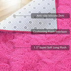 Softlife Hot Pink Area Rug for Living Room, Fluffy Shag Plush 6x9 Rugs for Bedroom Girls, Shaggy Soft Fuzzy Kids Large Carpet for Dorm Bedside Ultra Cozy Non-Slip Indoor Decor