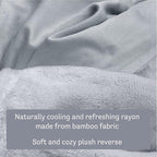 Dream Lab Amethyst and Quartz Crystal Cooling Reversible Weighted Blanket with Removable Cover, 15 Pounds, Grey