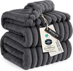 Bedsure GentleSoft Grey Fleece King Blanket for Couch - Cozy Soft Blankets for Women, Cute Small Throws for Girls, 108x90 Inches