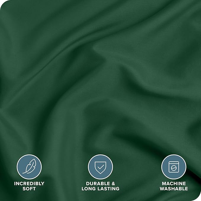 Bare Home Bedding Duvet Cover Full Size - Premium 1800 Super Soft Collection - Lightweight, Cooling - Soft Breathable Bedding Duvet Cover (Full, Forest Green)