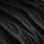 Aormenzy Black Knit Throw Blankets Cable Knit Decorative Throw Blanket Soft Cozy Knitted Blanket for Sofa Couch Bed, 50" x 60"