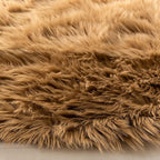 SAFAVIEH Faux Sheep Skin Collection 5' x 8' Camel FSS115E Silken Glam 2.35-inch Thick Area Rug