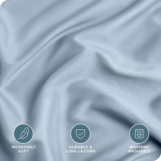 Bare Home Bedding Duvet Cover Extra Long Size - Premium 1800 Super Soft Collection - Lightweight, Cooling - Soft Breathable Bedding Duvet Cover (Twin/Twin XL, Dusty Blue)