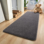 Keeko 2x6 Area Rugs for Living Room, Soft Modern Memory Foam Bedroom Rug Washable Indoor Rug Low Pile Minimalist Non Slip Carpet for Kids Nursery Dorm Room Home Decor Dark Grey