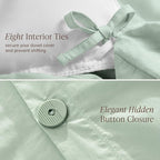 Bare Home 100% Organic Cotton Full Duvet Cover Set - Crisp Percale Weave - Lightweight & Breathable - Cooling Duvet Cover Set (Full, Willow)