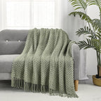 CREVENT Farmhouse Boho Knitted Throw Blanket for Couch Sofa Chair Bed Home Decoration, Soft Warm Cozy Light Weight for Spring Summer Fall (50''X60'' Christmas Set)