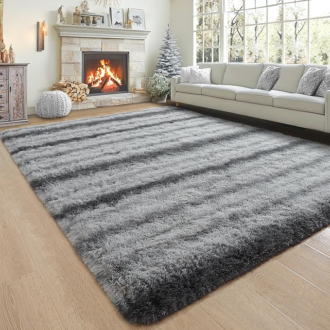 Noahas Large Fluffy 5x8 Area Rugs for Living Room Bedroom,Shaggy Grey Thick Shag Throw Rug,Big Soft Bedside Non-Slip Plush Dorm Nursery Kids Carpet