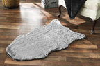 Walk on Me Faux Rabbit Area Rug - Plush, Fur Skin, Sheepskin, Suede Hide, 100% Polyester, Washable Animal Rug - Extreme Comfort, Softness, Stylish - Living Room & Dining Area (24"x39", Black/White)