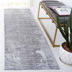SAFAVIEH Washable Rug Faux Rabbit Fur Shag Collection - 2'6" x 8' Runner, Light Grey, Slip Resistant & Easy Clean, Ideal for Living Room, Hallway, Foyer, Nursery, Bedroom, Boys & Girls Room (FRF976F)