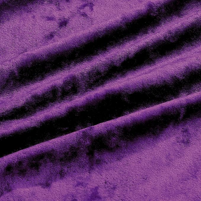 Fredsure Distressed Velvet Comforter Set, 5 Pieces Dark Purple Queen, Distressed Velvet Face and Brushed Microfiber Reverse