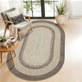 5x8 Oval Living Room Area Rug Washable Modern Border Bedroom Bedside Area Rugs Non Slip Low Pile Dining Room Oval Throw Carpet Contemporary Rugs for Living Room Kitchen Nursery, Camel