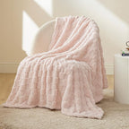 Bedsure GentleSoft Pink Throw Blanket for Couch - Checkered Fleece Blankets Gifts for Kids Girls, Cute Soft Cozy Throw for Bedroom Home Decor Gifts, 50x60 Inches