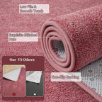 Keeko 4x6 Area Rugs for Living Room, Soft Modern Memory Foam Bedroom Rug Washable Indoor Rug Low Pile Minimalist Non Slip Carpet for Kids Nursery Dorm Room Home Decor Dark Red and White