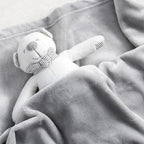 Bedsure GentleSoft Bedding Fleece Blanket for Girls and Boys - Soft Cozy Cute Small Throw Blankets for Travel, 43x55 Inches, Light Grey