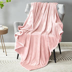DREAMNINE Pack of 10 Fuzzy Soft Fleece Throw Blanket for Couch Sofa 50" x 60", Decorative Solid Lightweight Velvet Blankets for Chair, Cozy Accent Shaggy Plush Flannel Blanket for Bedroom, Pink