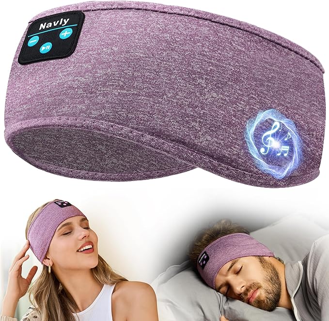 Navly Bluetooth Headband Headphones, Ultra-Long Play Time Sleeping Headphones with Built-in HD Hi-Fi Speakers, Perfect for Workout, Yoga, Travel, Meditation