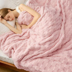 Bedsure GentleSoft Blankets Queen Size for Bed - Super Soft Cozy Blanket for, Large Fuzzy Fleece Throw for Bedroom Decor, Pink, 90x90 Inches
