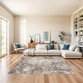 5x8 Washable Living Room Area Rug – Modern Neutral Abstract Rug for Bedroom, Kitchen, Dining Room – Non-Slip Low Pile Soft Indoor Carpet (Brown Beige,5x8)