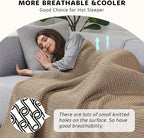 L'AGRATY Knitted Weighted Blanket - 48"x72" 12lbs Cooling Chunky Knit Heavy Blanket for Adults Braided Crochet Throw Thick Cable Yarn Knit Decorative No Beads Evenly Weighted Machine Washable