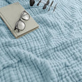 Comfy Cubs Muslin Blanket for Adults Queen 90" x 90" - 6 Layer Soft, Breathable & Lightweight Muslin Adult Blanket - Machine Washable & Designed in The US Bedding for All Seasons - Sky Blue