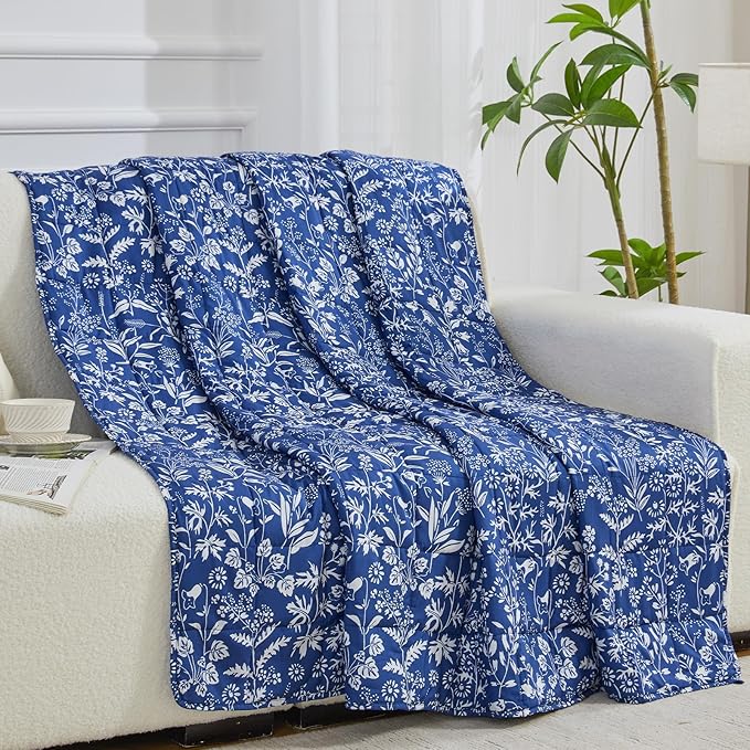yescool King Size Weighted Blanket for Adults (20 lbs, 80” x 87”, Indigo) Cooling Heavy Blanket for Sleeping Perfect for 190-210 lbs, Breathable Blanket for Adults & Couple All Season