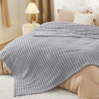 Bedsure GentleSoft Full Size Blanket for Bed - Cozy Soft Blankets for Womenn, Cute Large Fleece Throws for Girls, Light Grey, 84x90 Inches