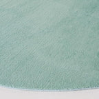 SAFAVIEH Washable Rug Faux Rabbit Fur Shag Collection - 6' Round, Sage, Slip Resistant & Easy Cleaning, Ideal for Living Room, Bedroom, Kids Playroom, Nursery, Dining Space (FRF100W)
