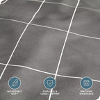 Bare Home Bedding Duvet Cover Extra Long - Premium 1800 Super Soft Collection - Lightweight, Duvet Cover - Soft Textured (Twin/Twin XL, Grid - Grey/White)